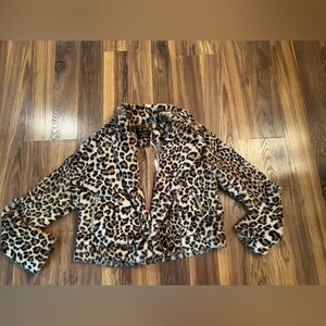 Leopard Print Faux Fur Jacket